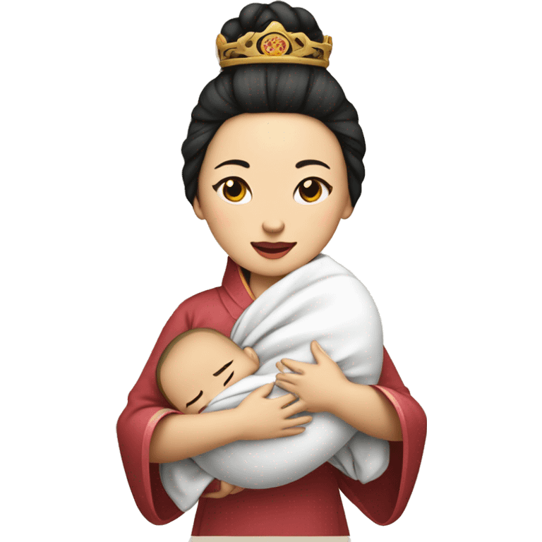 Chinese Princess Holding Swaddle Infant emoji