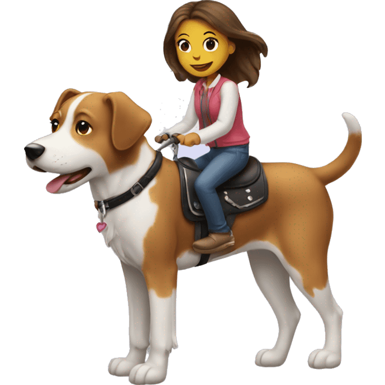 Two girl riding a dog emoji