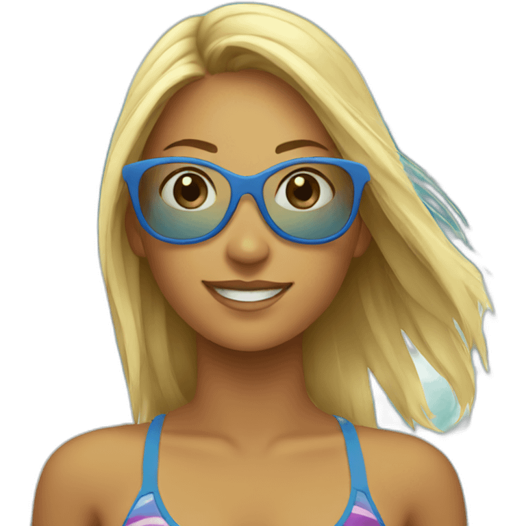 Surfer girl emoji