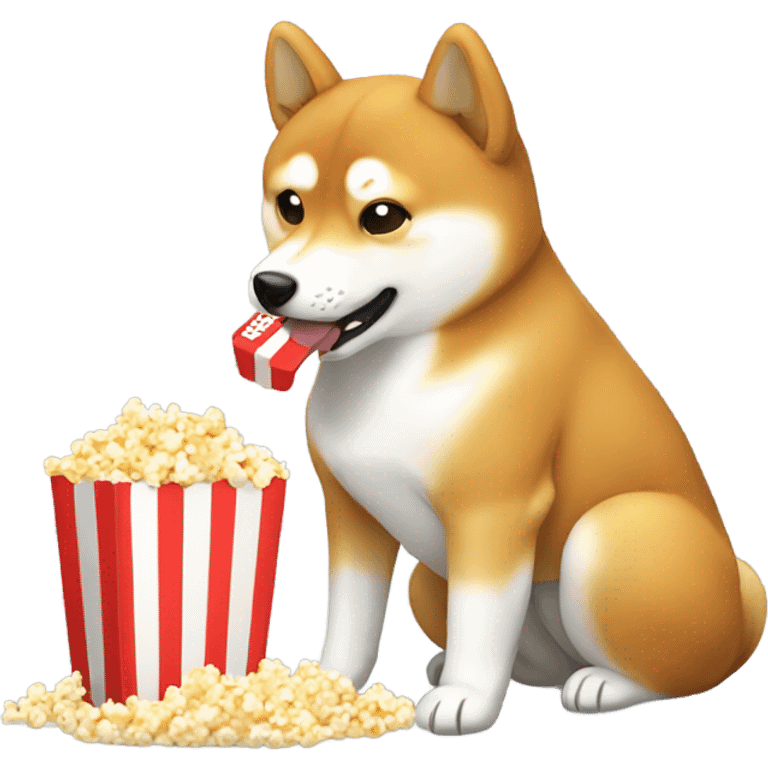 Shiba Inu eating popcorn emoji