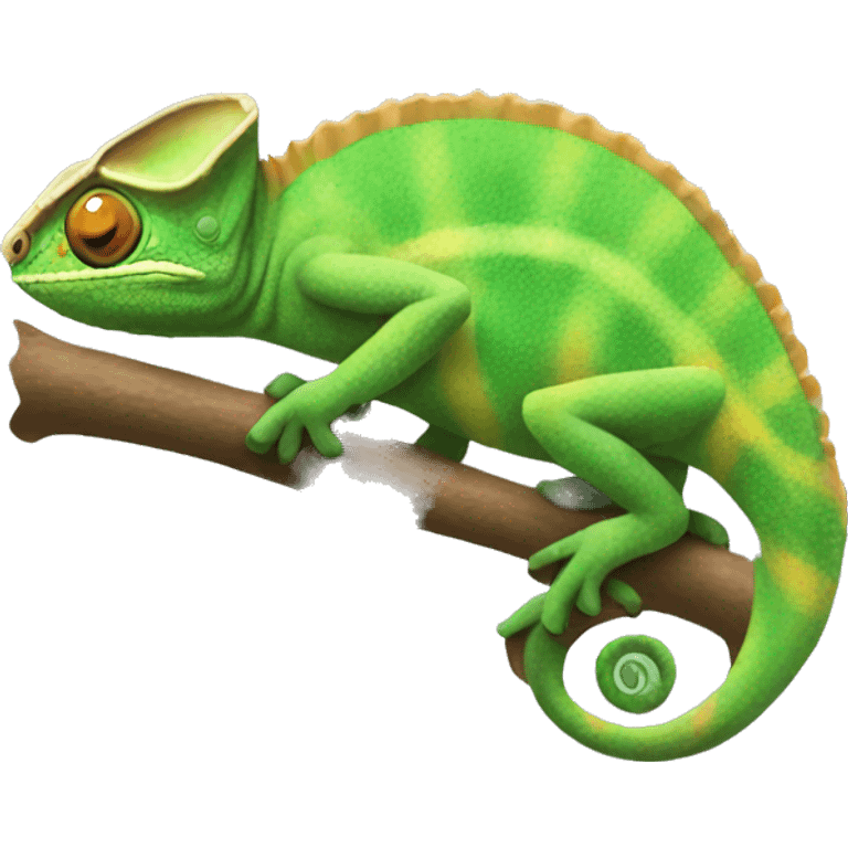 Chameleon using an iPhone emoji