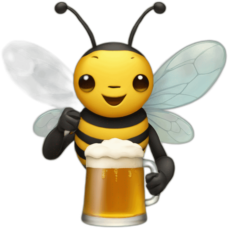 Bee with beer emoji