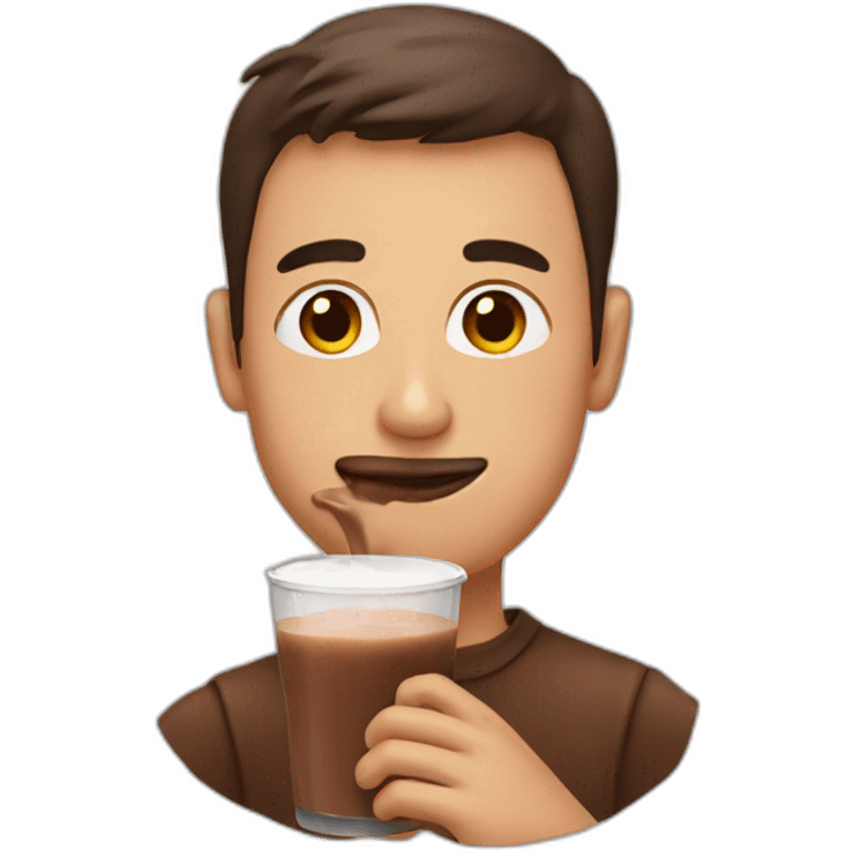 Man drinking chocolate milk emoji