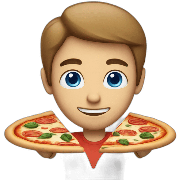 blue eyes man making pizza emoji