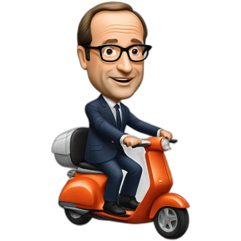 Francois Hollande sur son scooter emoji