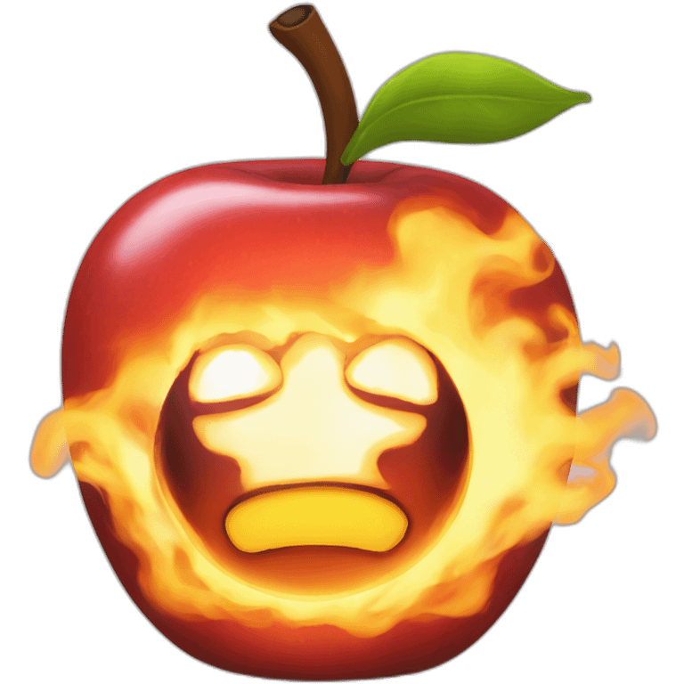 Black apple on fire emoji