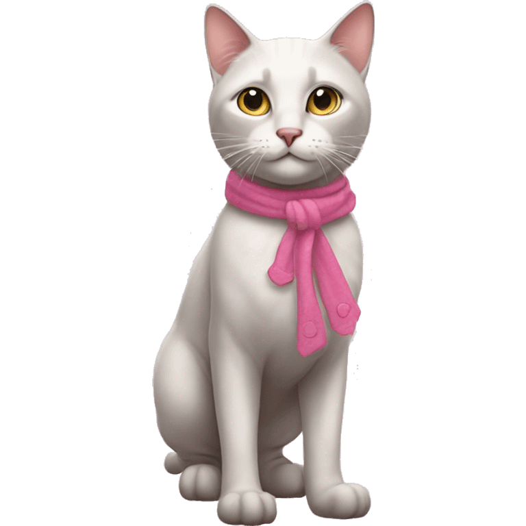 standing cat wearing pink boots emoji