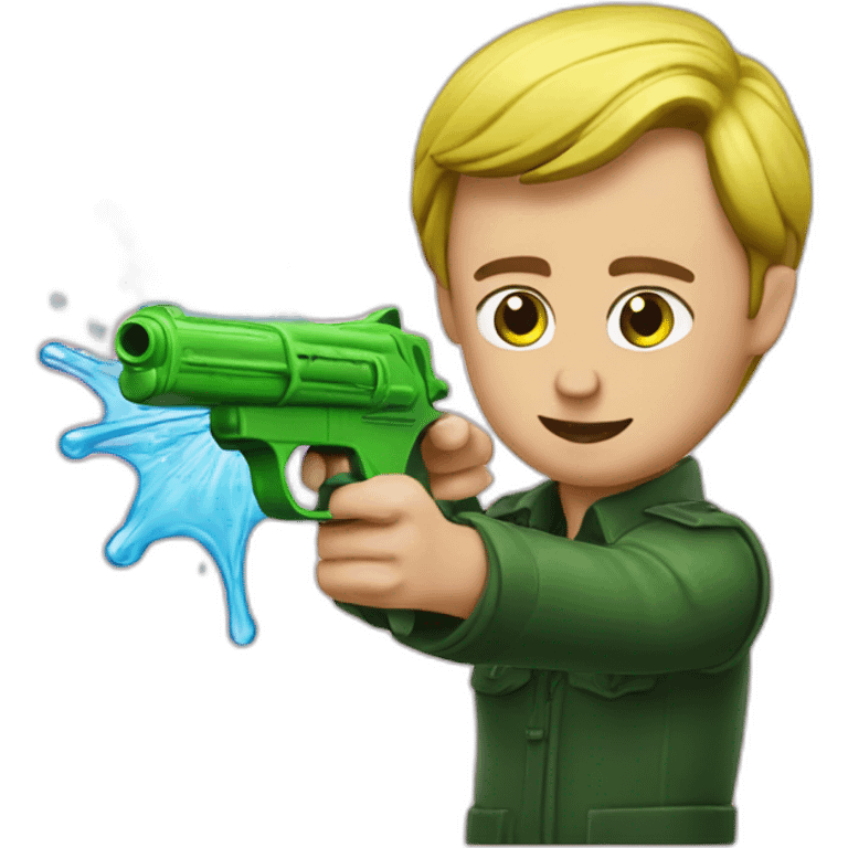 Zelensky shoots from a water pistol emoji