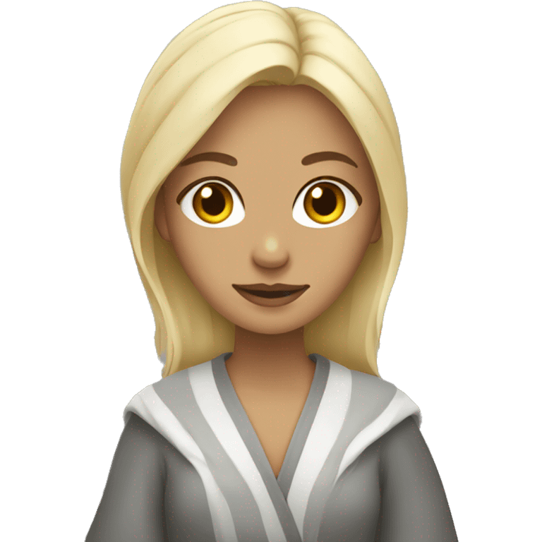 Blonde girl in grey robe emoji