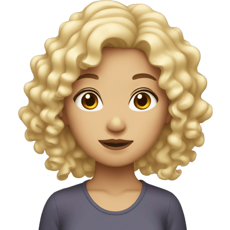 Asian girl with blonde curls  emoji