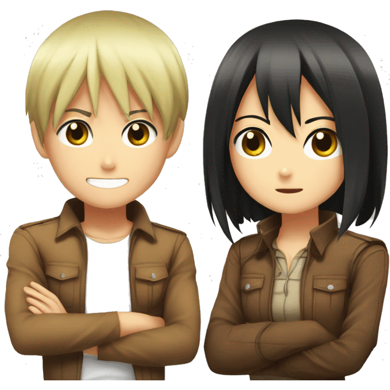 Eren yeager and mikasa emoji