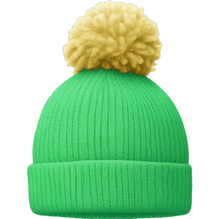 Light green beanie with a Pom Pom on top NO PERSON emoji