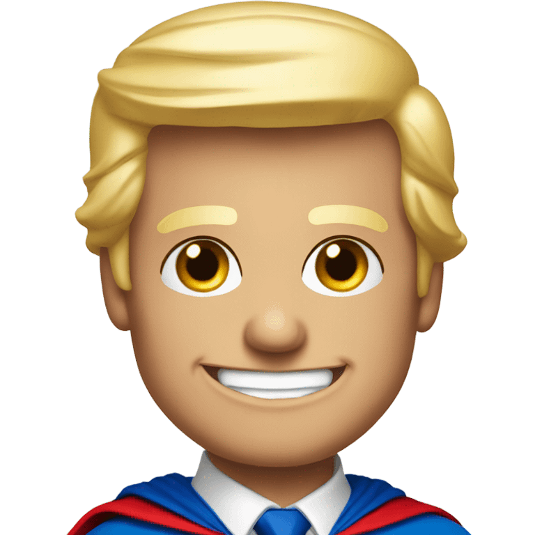 donald trump smiling dressed as superman emoji