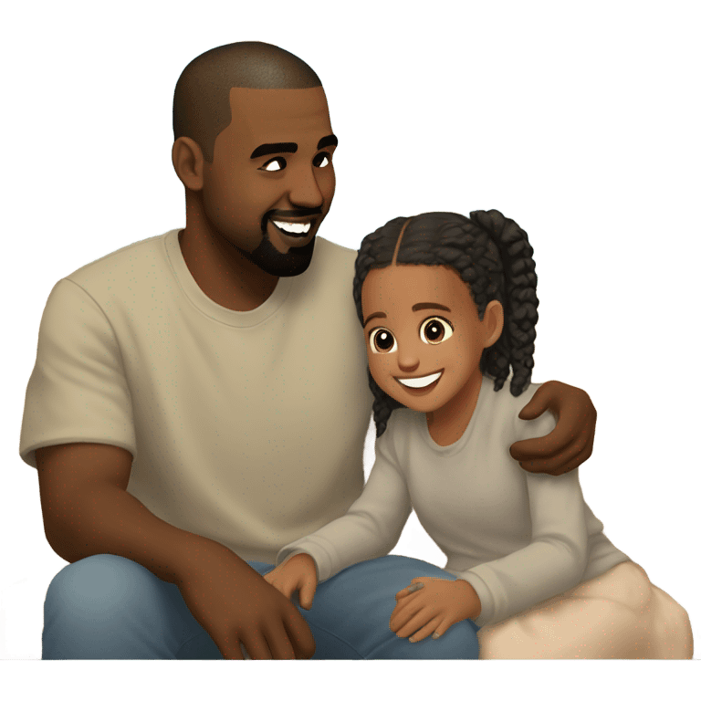 Kanye west and his daughter emoji