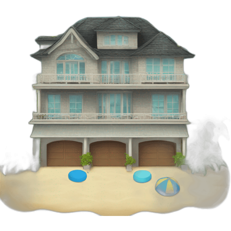 rich beach house emoji