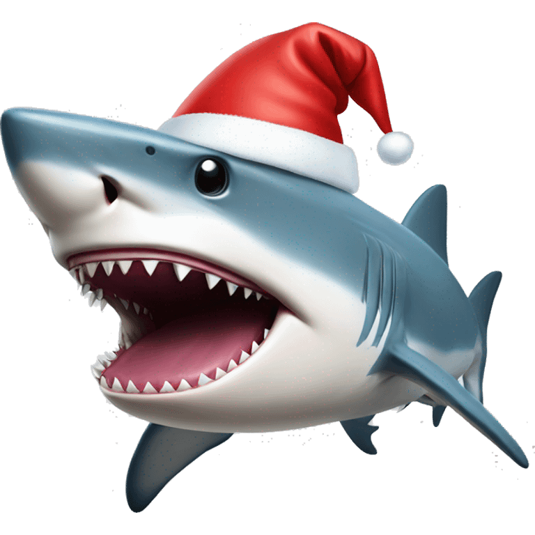 Shark with Santa hat emoji