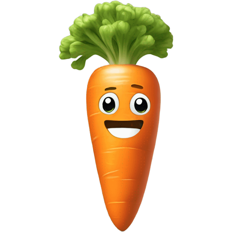 Generate an energetic carrot emoji wearing a sweatband, lifting tiny dumbbells, and looking motivated. emoji