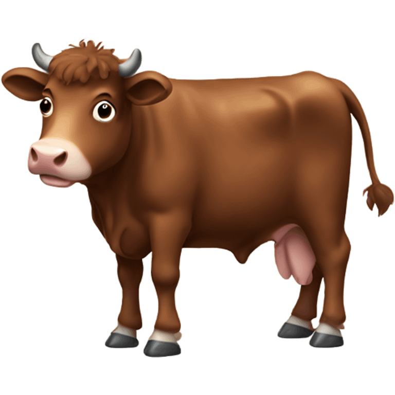 brown fluffy cow emoji