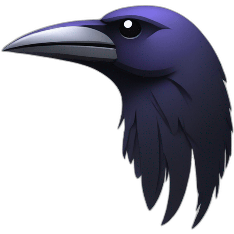 A sleek, modern raven's head in profile with sharp, clean lines emoji