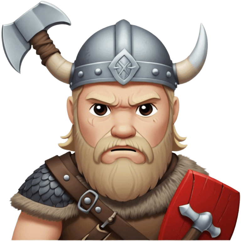 a very sad Danish Viking with an ax in his hands sits sad
realistic emoji