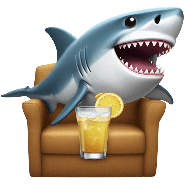 shark with a drink  emoji