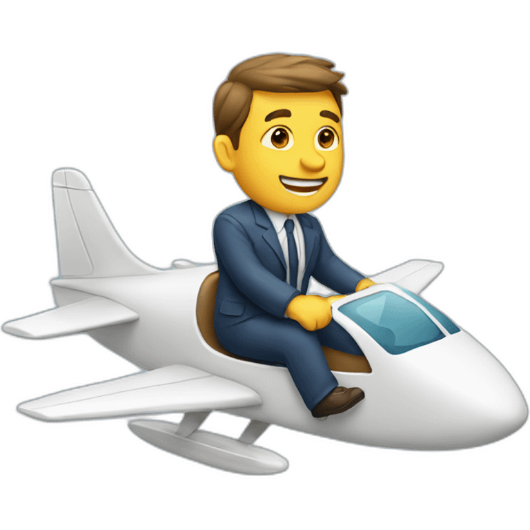 Man riding aeroplane emoji