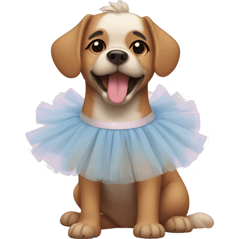 dog wearing a tutu emoji