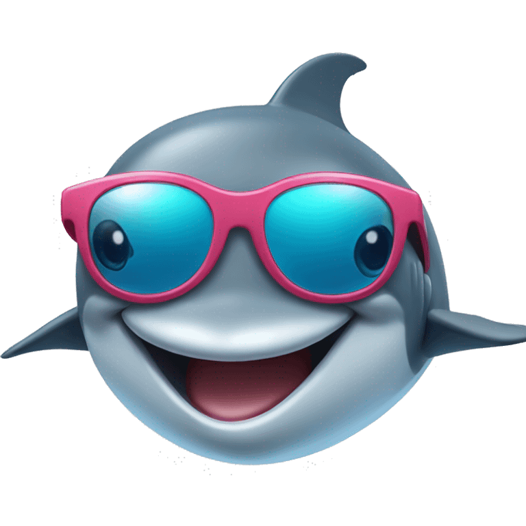 Dolphin with sunglases and smile  emoji