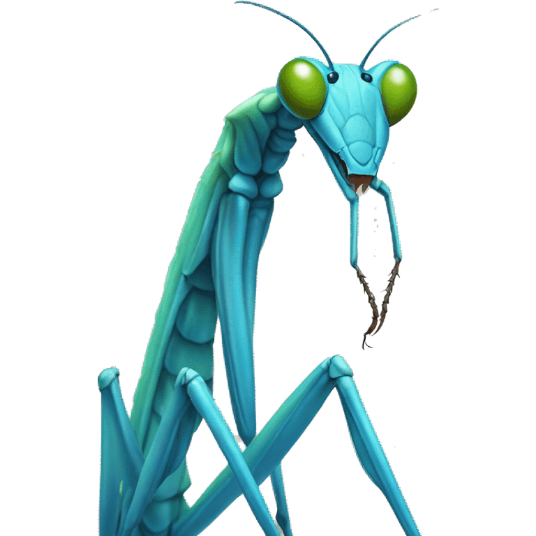 blue praying mantis emoji