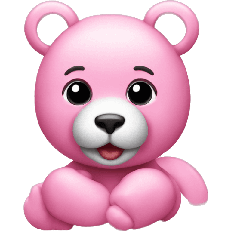 Pink hart with teddy beat emoji