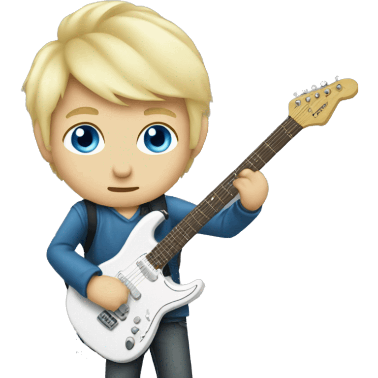 blond boy blue eye play rock guitar emoji