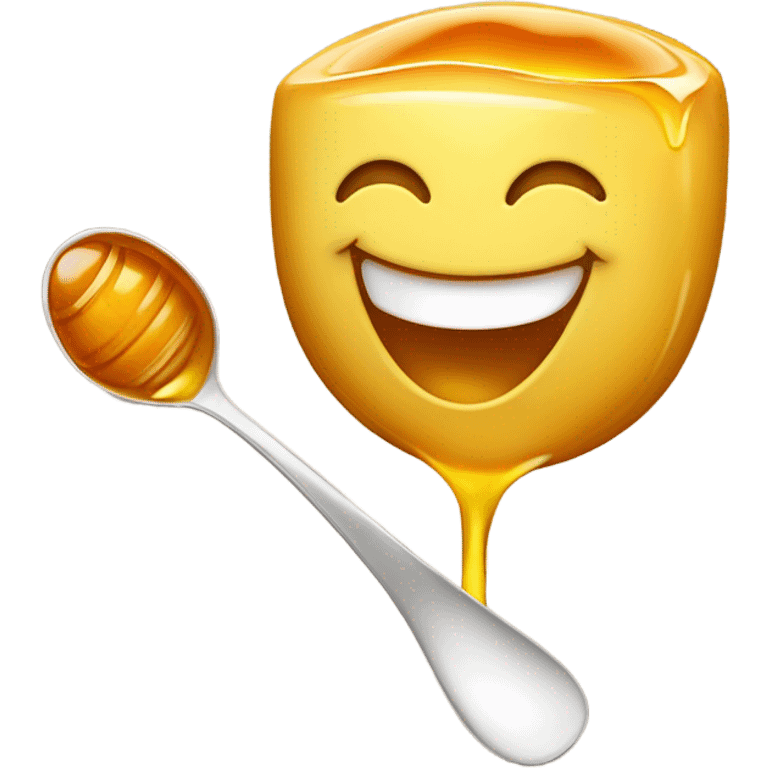 Happy face eating honey  emoji