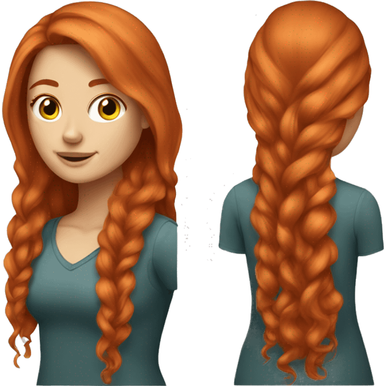 Redhead long hair white girl  emoji