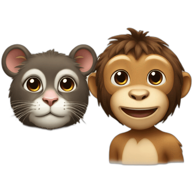 monkey and cat emoji