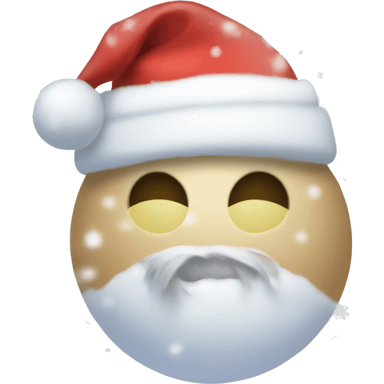 Snowball with a christmas hat emoji