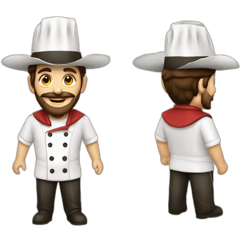 Chef argentino con barba sombrero emoji