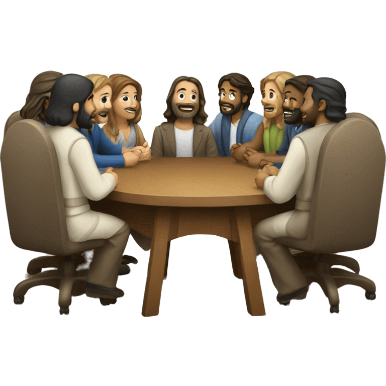 Table Meeting with Jesus and 13 people emoji