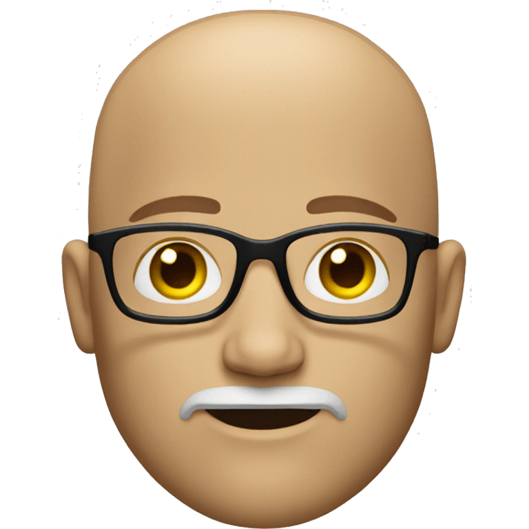 Bald white guy with glasses and goatee beard emoji