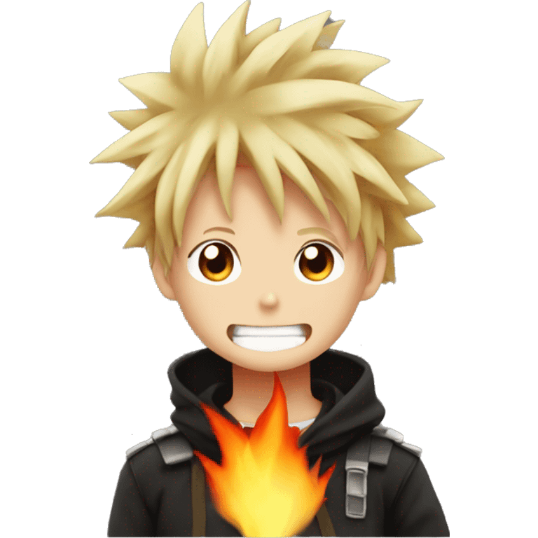 Bakugou Katsuki with fire  emoji