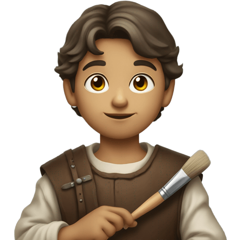 medieval painter boy with brush emoji