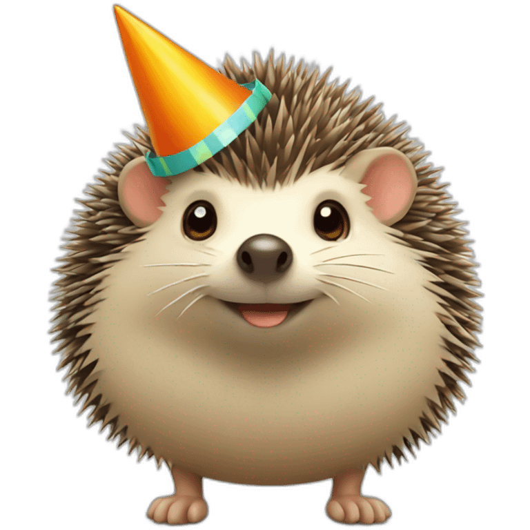 Hedgehog-wearing-a-Partyhat emoji