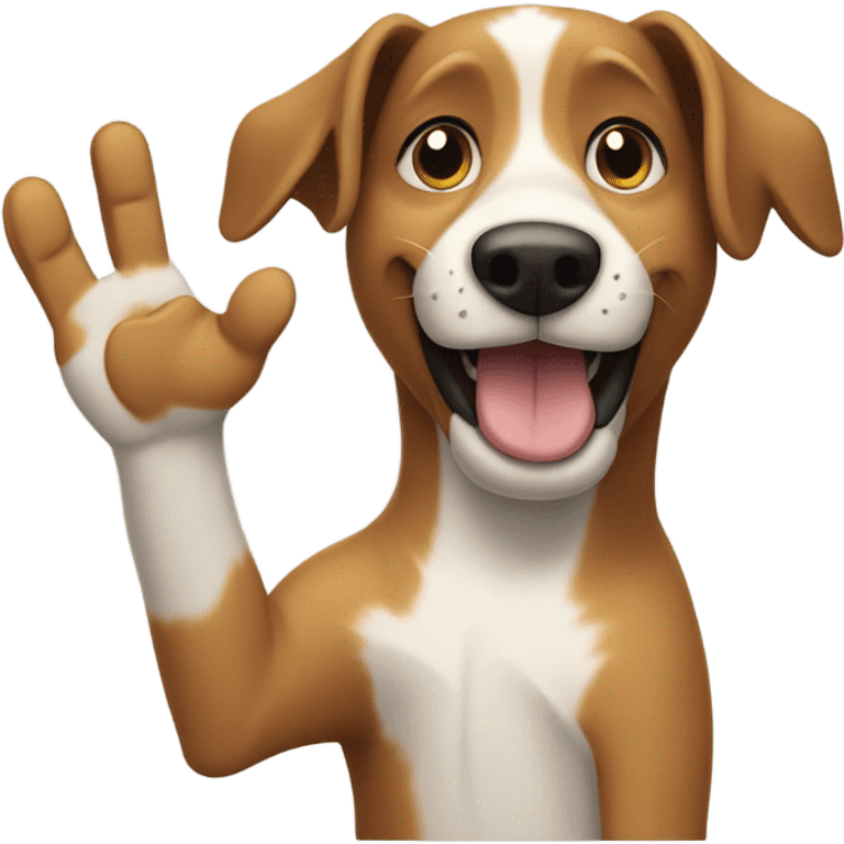 Dog high fiving  emoji