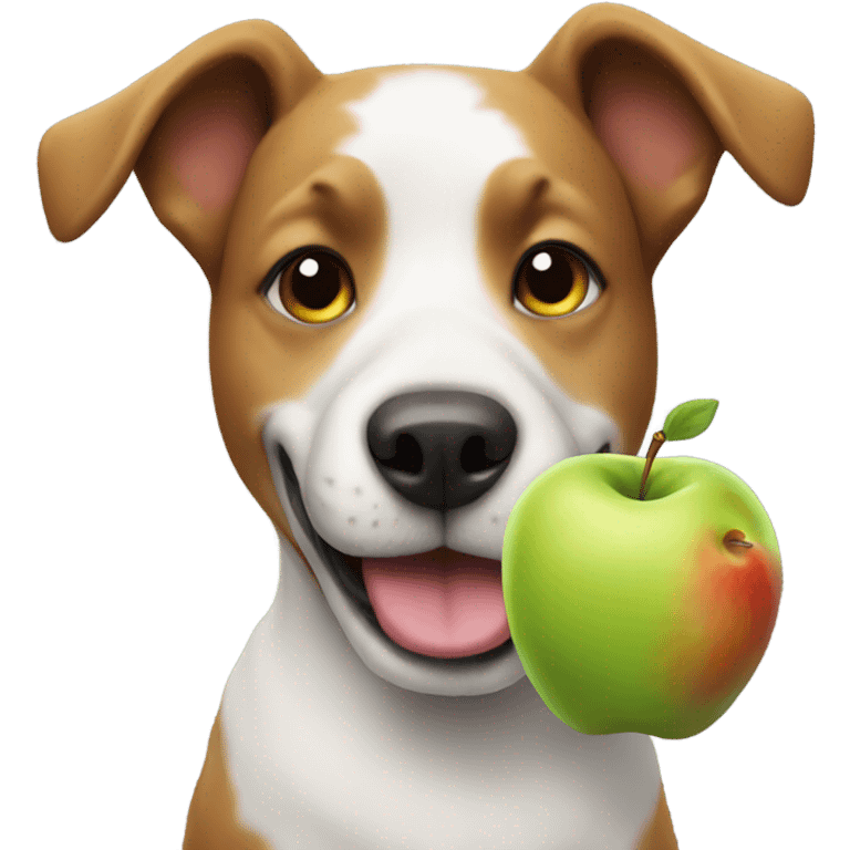 dog with a apple emoji