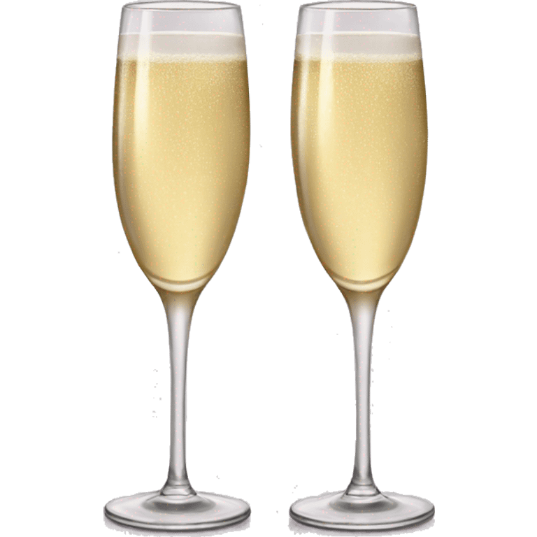 Two glasses of champagne cheering with burgundy bows emoji