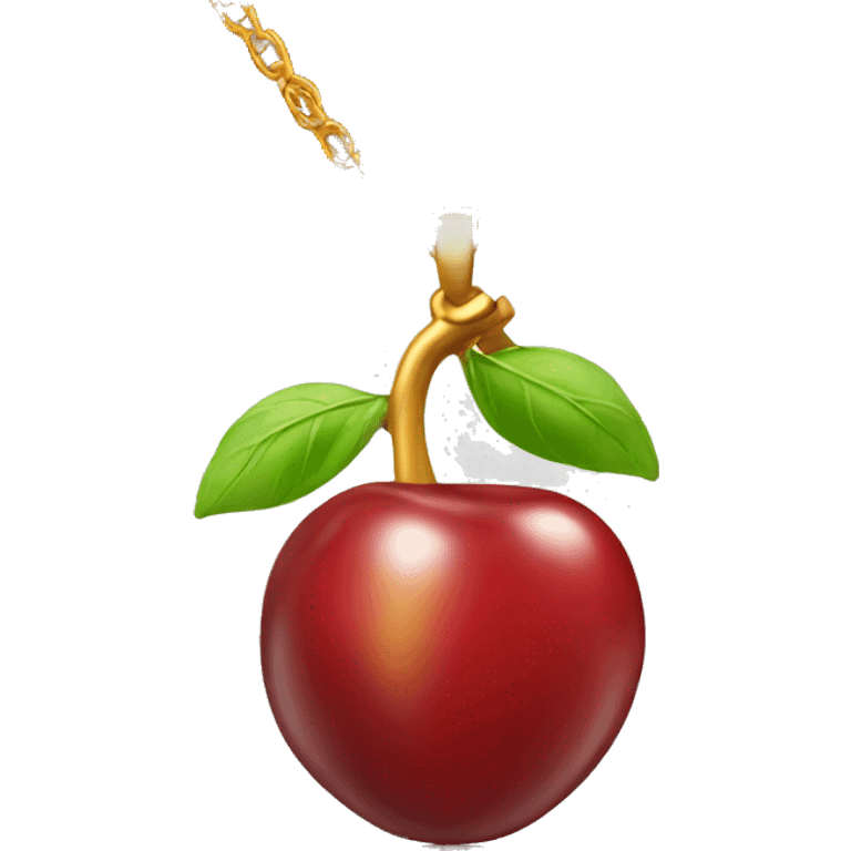 A golden cherry necklace  emoji