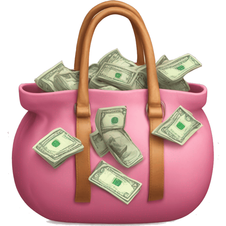 Pink bag of money  emoji