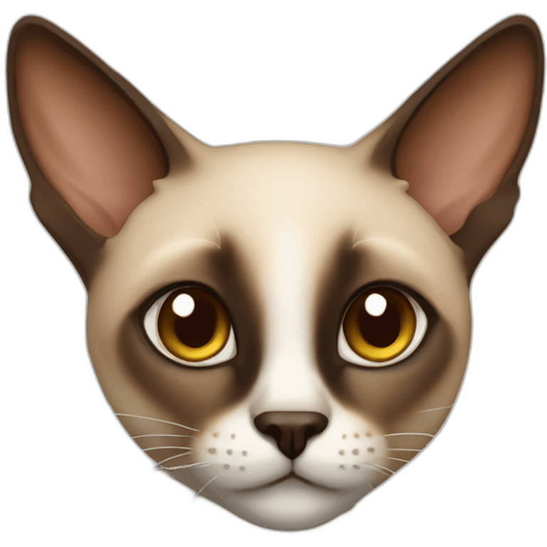 Siamese cat with round face and brown fur emoji