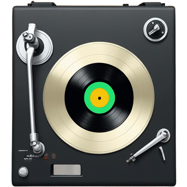 Turntable with vinyl record emoji