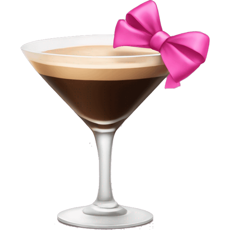 Espresso martini with pink bow  emoji