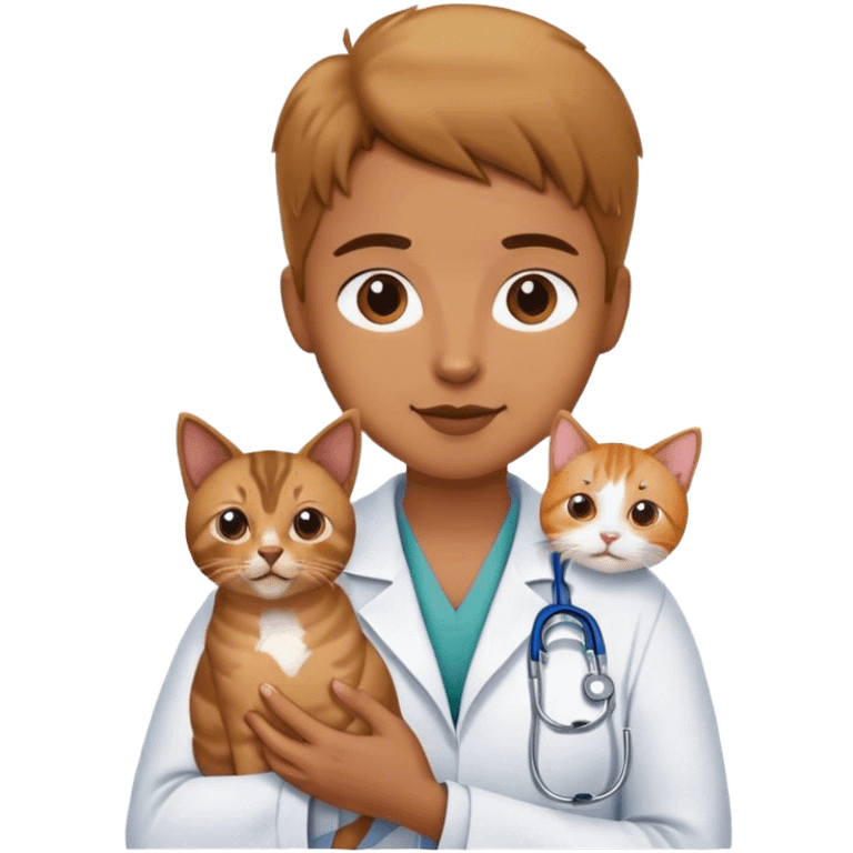 veterinarian with dog and cat emoji